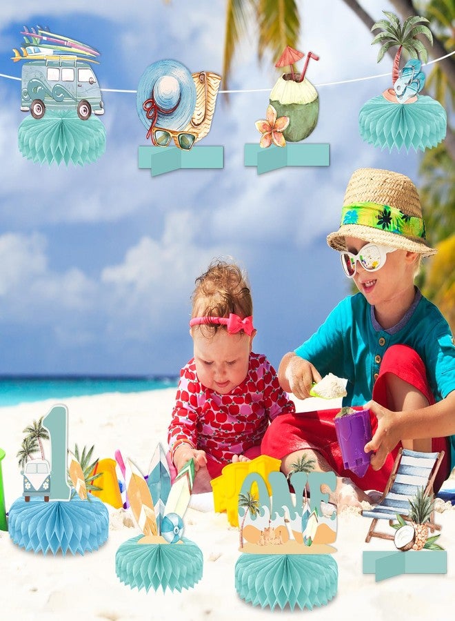 Chunnin 10Pcs The Big One Honeycomb Centerpieces for Summer Beach 1st Birthday Party Decoration Surfing Beach 1 Year Old Birthday Table Centerpieces Supplies for Baby Kid Birthday Table Topper Decor - Image 5